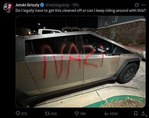 Cybertruck Slur Graffiti