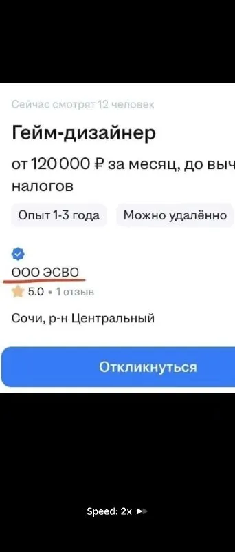 Вакансия гейм-дизайнера в Сочи