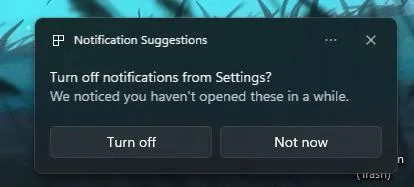 Turn Off Notifications Suggestion