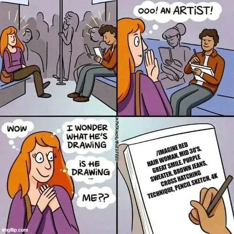 Woman Thinks Artist Is Drawing Her