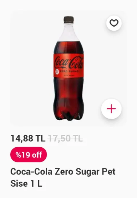 Coca-Cola Zero Sugar indirimi