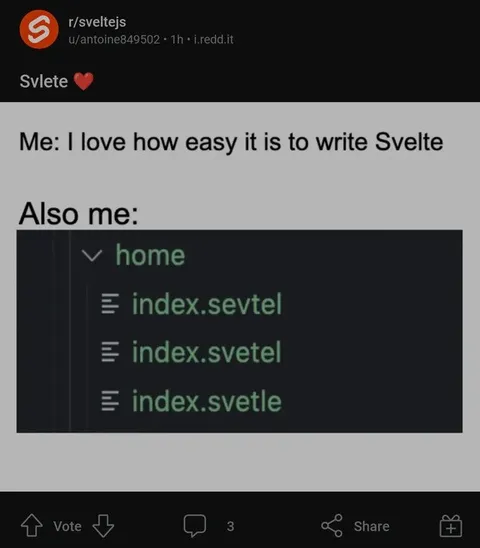 Svelte index file typo