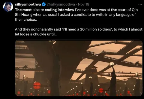 Thirty Million Soldiers Coding Interview