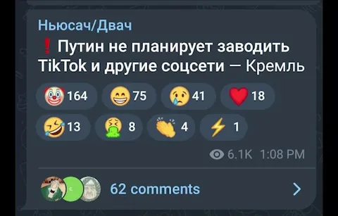 Путин удаляет TikTok