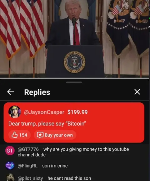 Trump Says Bitcoin for $199.99