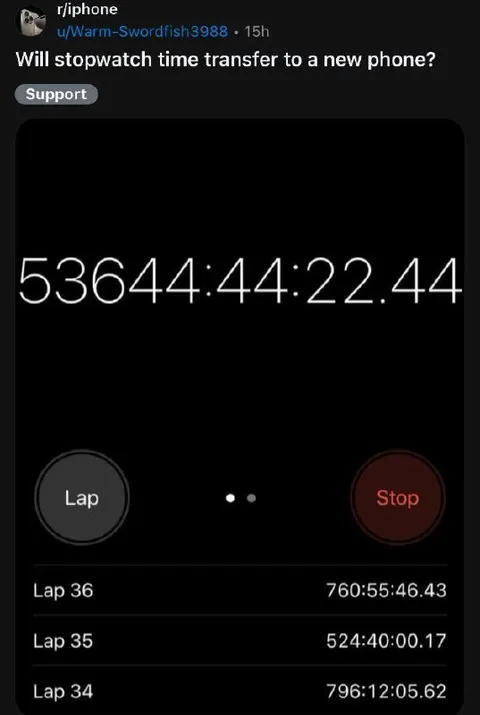 Stopwatch Time Transfer