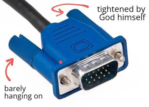 VGA Cable Barely Hanging On