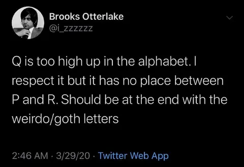 Q Belongs With Weird Letters