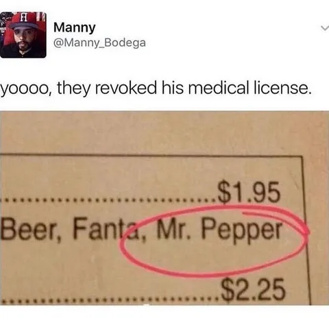 Mr. Pepper Medical License