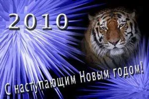Тигр поздравляет с Новым годом