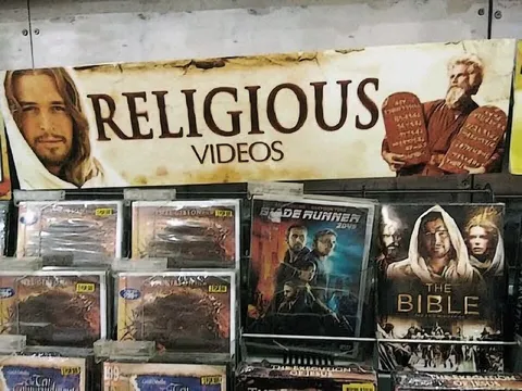 Religious Videos Next to Blade Runner