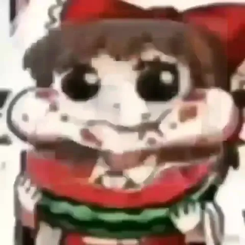 Мультяшка жадно жуёт
