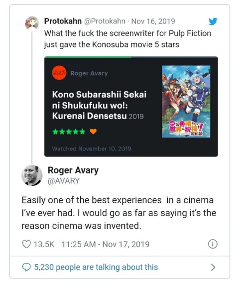 Pulp Fiction Writer Loves KonoSuba
