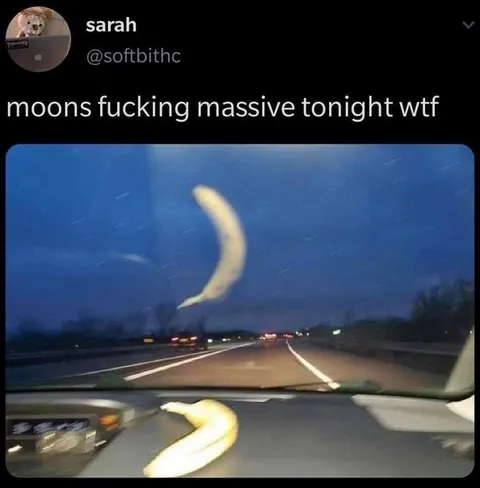 Massive Moon on the Highway