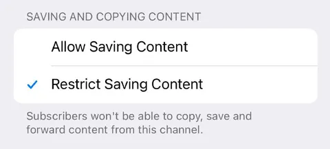 Restrict Saving Content
