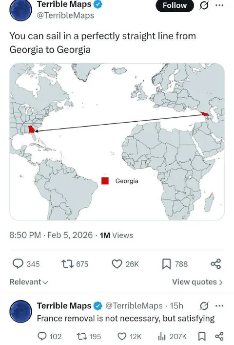 Georgia to Georgia in a Straight Line