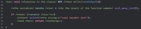 Прокомментированный cursed C++ код