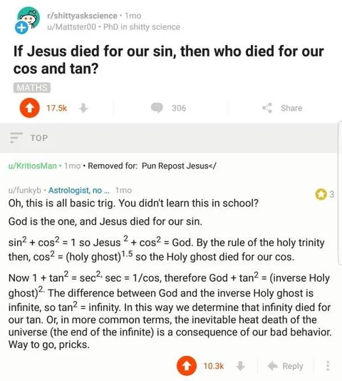 Jesus Died for Cos and Tan
