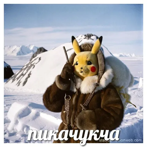 Пикачука в снегах