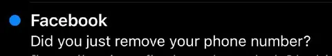 Facebook Phone Number Alert