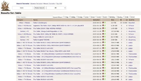 Fable Torrent Search Results