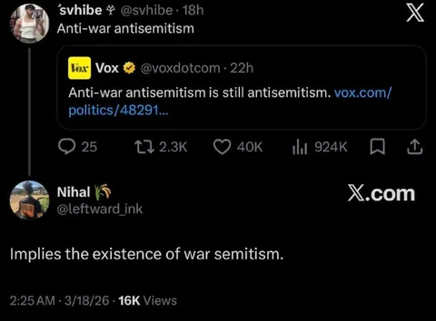 Anti-War Antisemitism Logic
