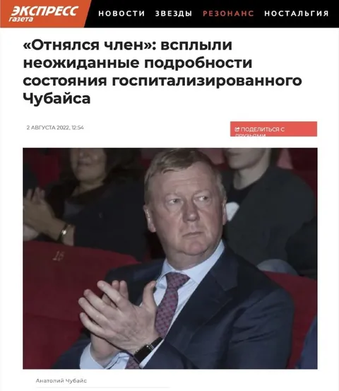 Отнялся член у Чубайса