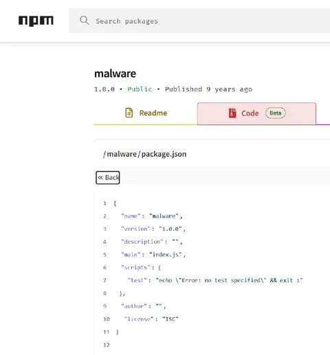 Malware Package Scam