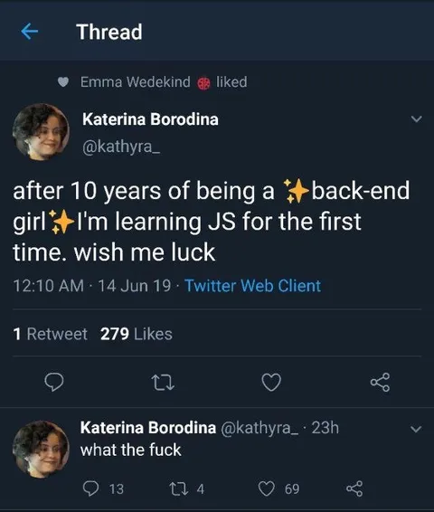 Back-End Girl Learns JavaScript