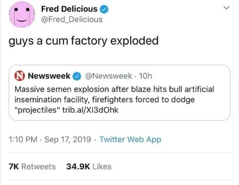 Cum Factory Explosion Tweet