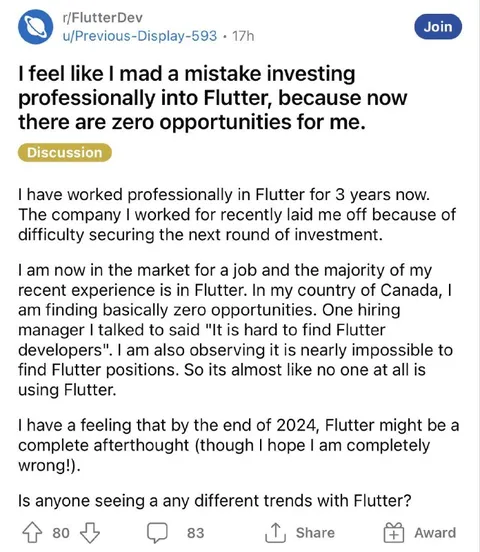 Zero Opportunities in Flutter