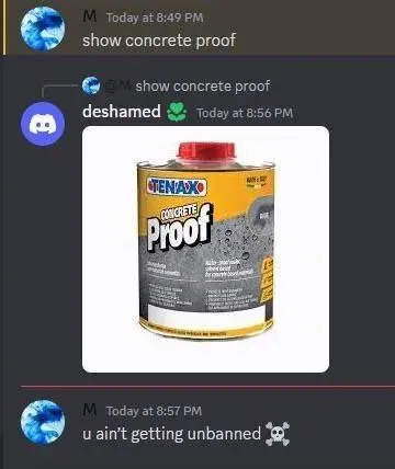 Concrete Proof of Unban Denial