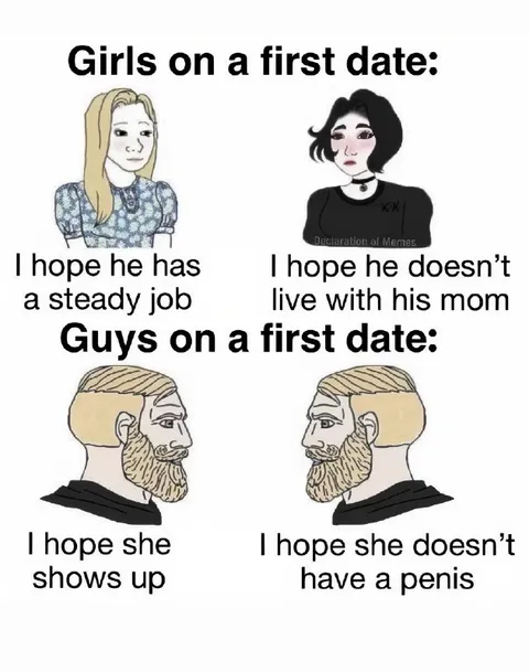 Girls and Guys on a First Date