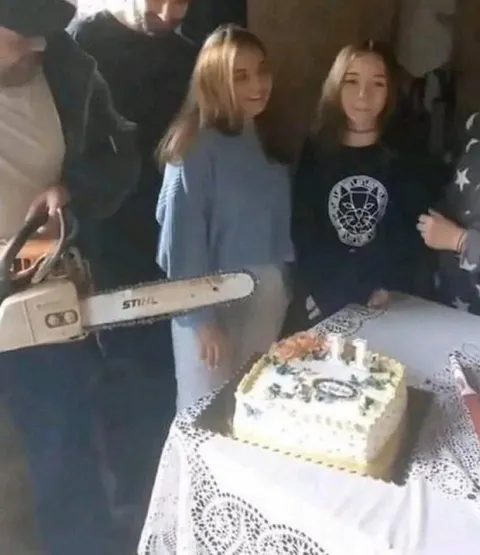 Бензопила на дне рождения