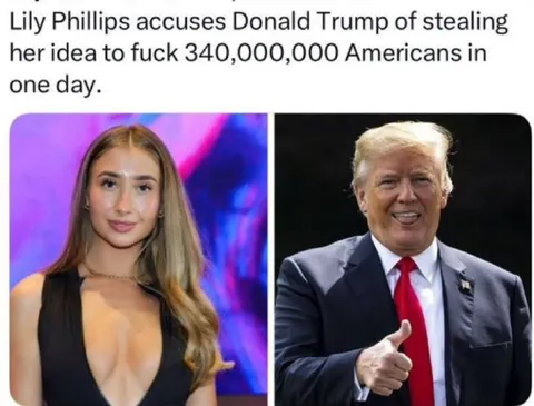 Lily Phillips Accuses Trump