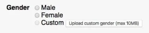 Custom Gender Upload