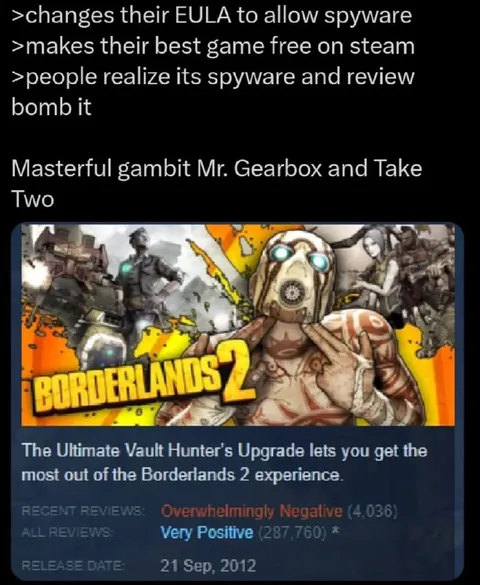 Borderlands 2 Review Bomb Gambit