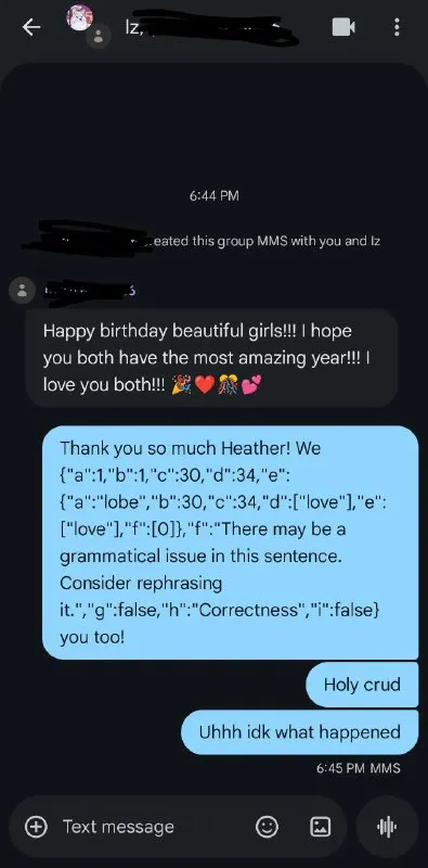 Birthday Message Grammar Fail