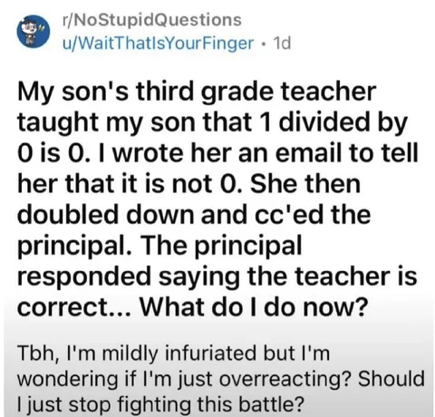 Dividing by Zero Argument
