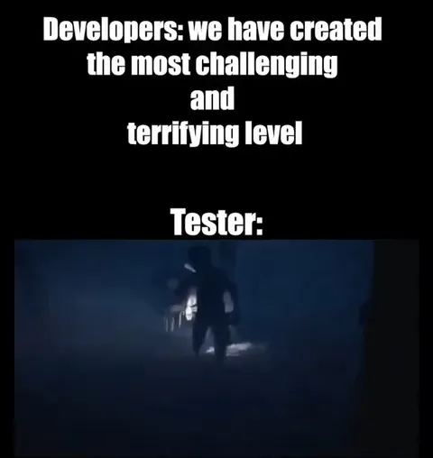 Tester Faces the Terrifying Level