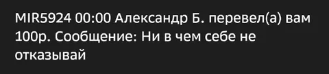 Перевёл 100 рублей, ни в чём себе не отказывай