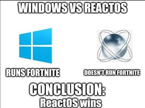 Windows vs ReactOS Fortnite