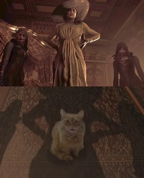Кот перед леди Димитреску