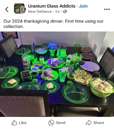 Uranium Glass Thanksgiving Dinner
