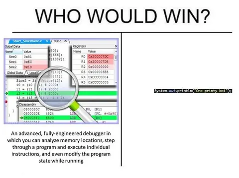 Advanced Debugger vs One Printy Boi