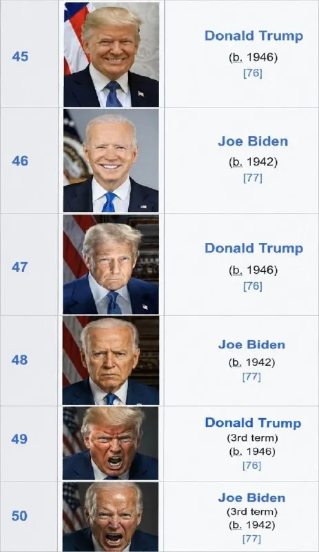 Trump Biden Age Progression