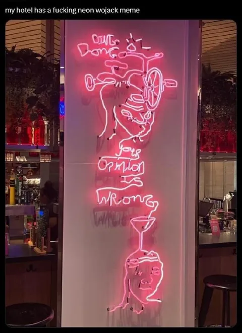Hotel Neon Wojak Meme