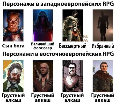 Персонажи в западных и восточноевропейских RPG