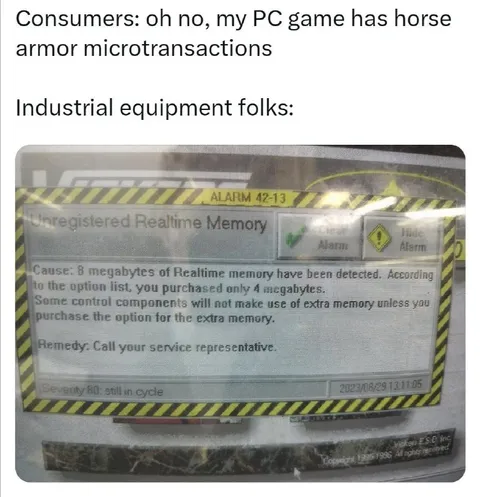 Industrial Equipment Memory Microtransactions