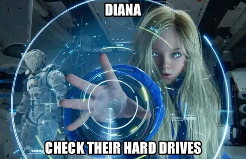 Diana Checks Their Hard Drives